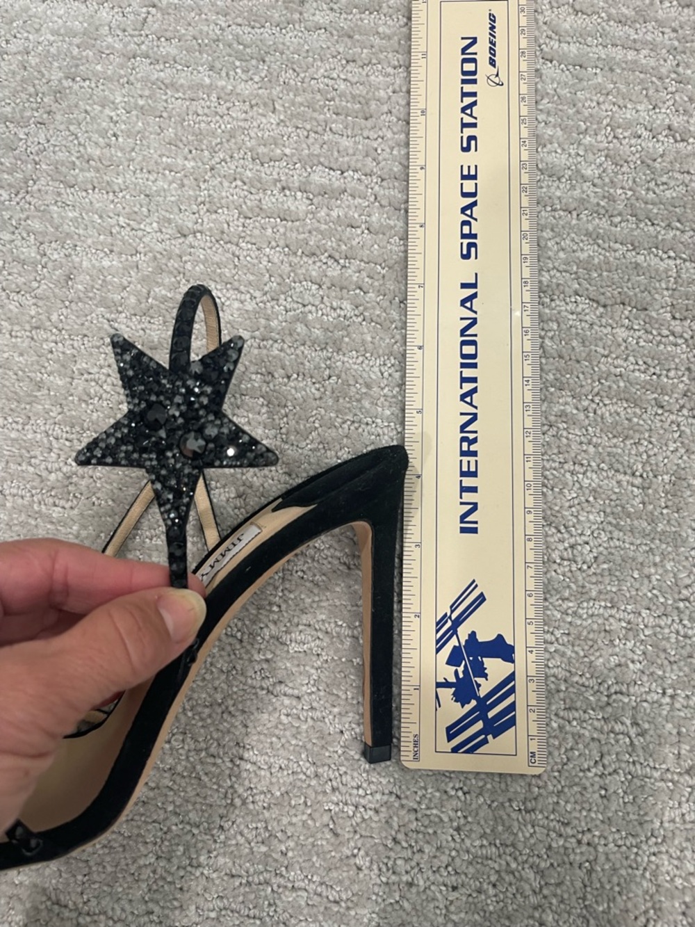 [Jimmy Choo] Black Crystal-Embellished Star Lynn Sandals 8.5 - Picture 7 of 10